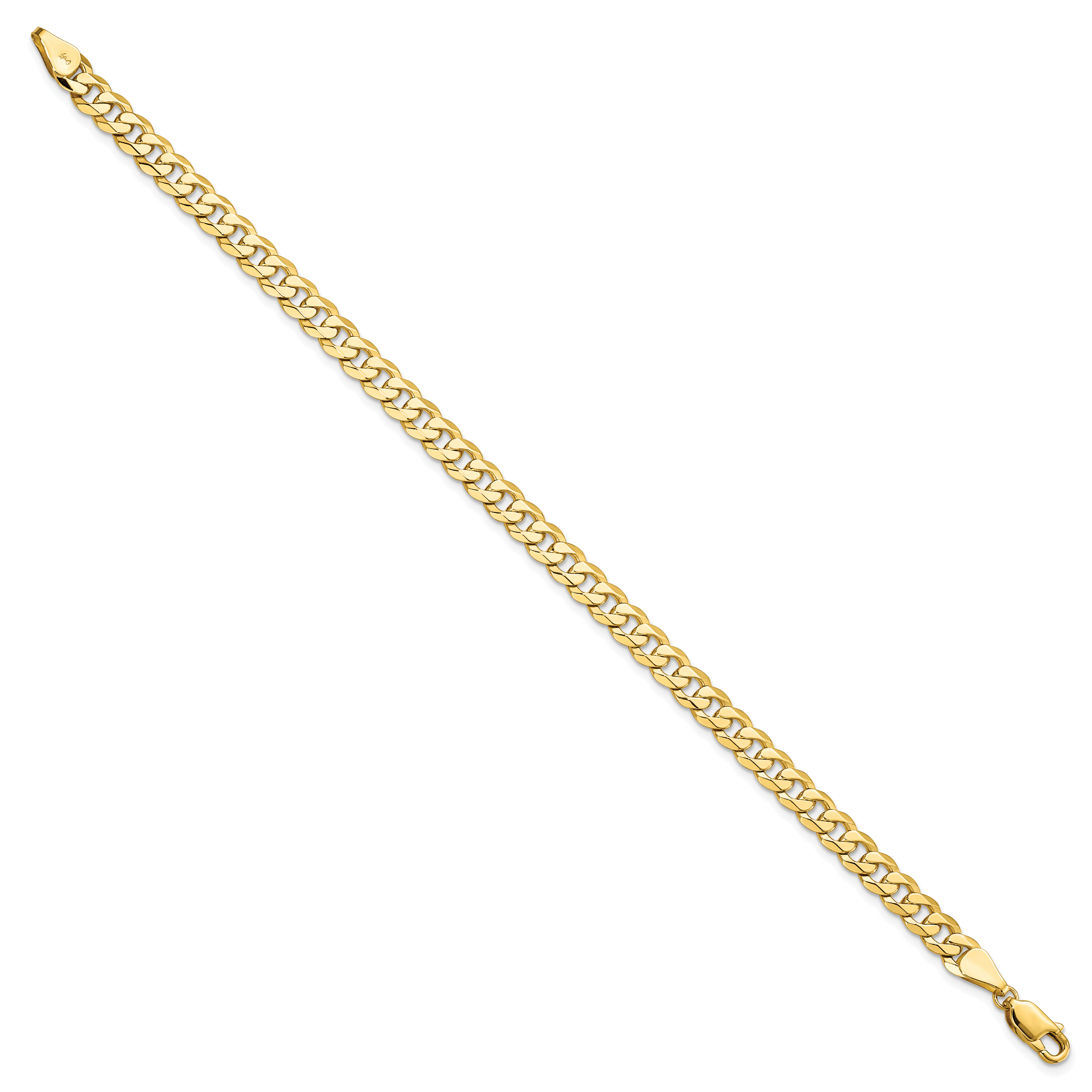 14K 5.75mm Flat Beveled Curb Chain Secondary image