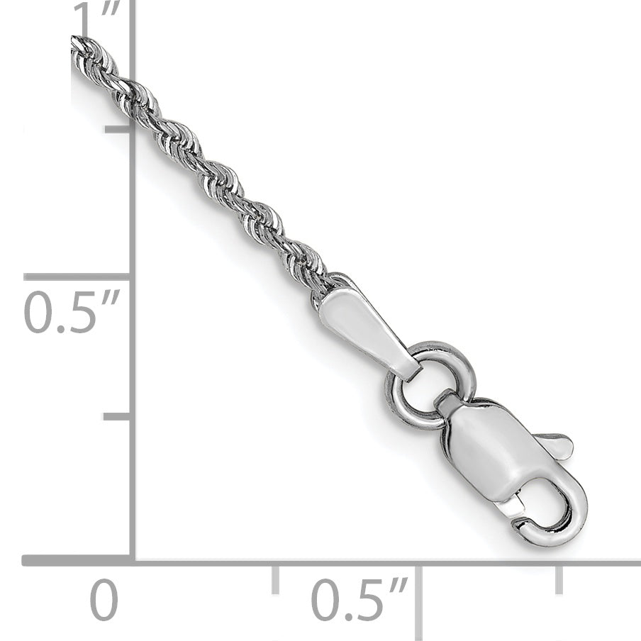 14K White Gold 1.3mm Diamond-Cut Rope Chain Secondary image