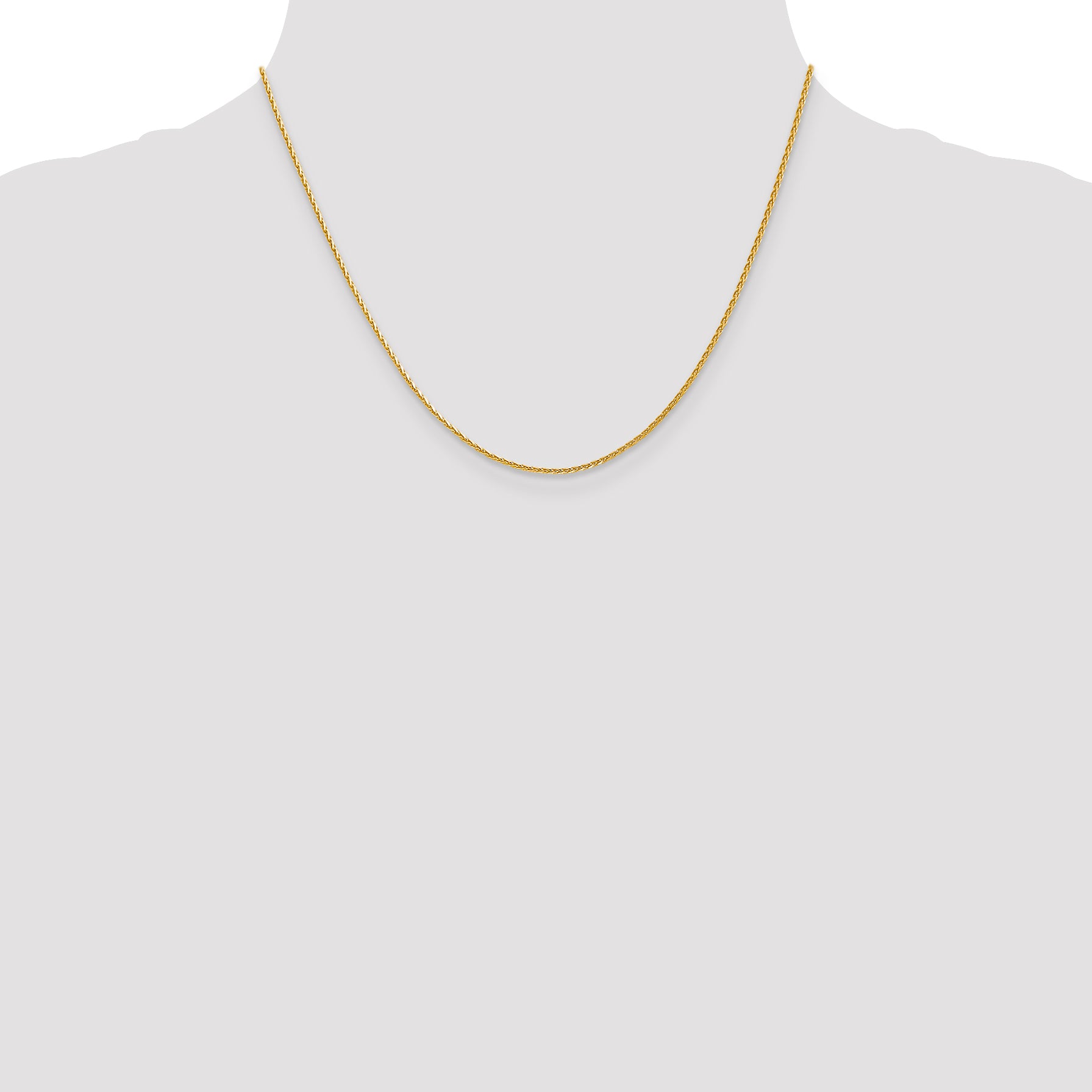 14K 1.3mm Diamond Cut Spiga (Wheat) Chain