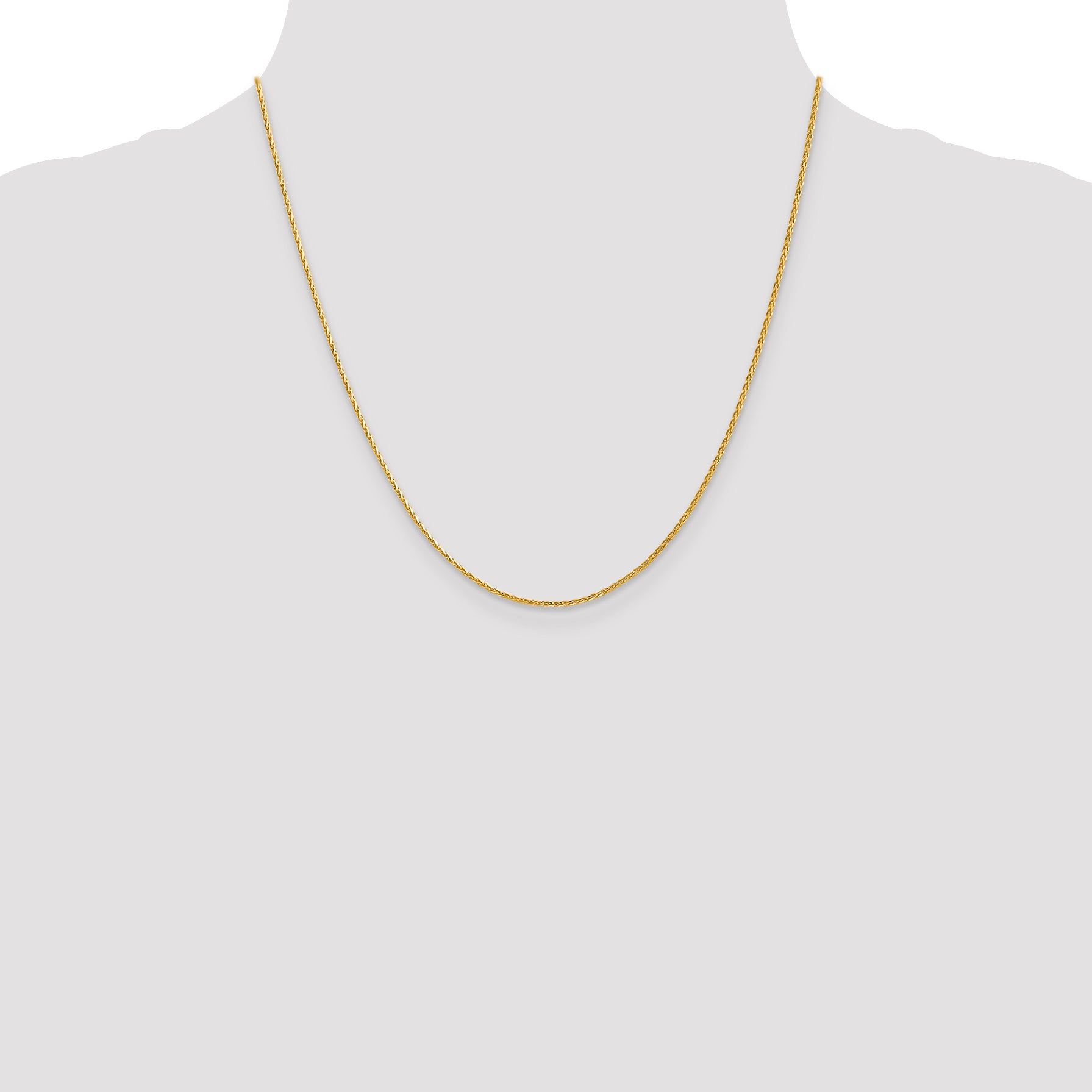 14K 1.3mm Diamond Cut Spiga (Wheat) Chain