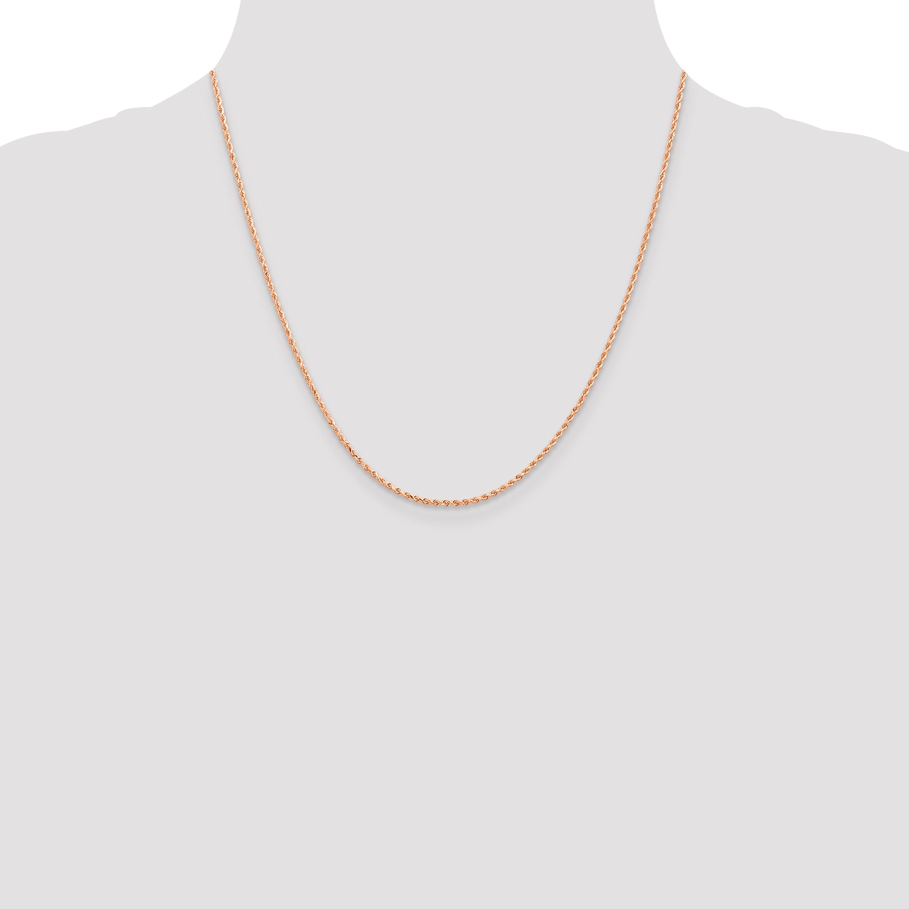 14K Rose Gold 1.5mm Diamond-Cut Rope Chain