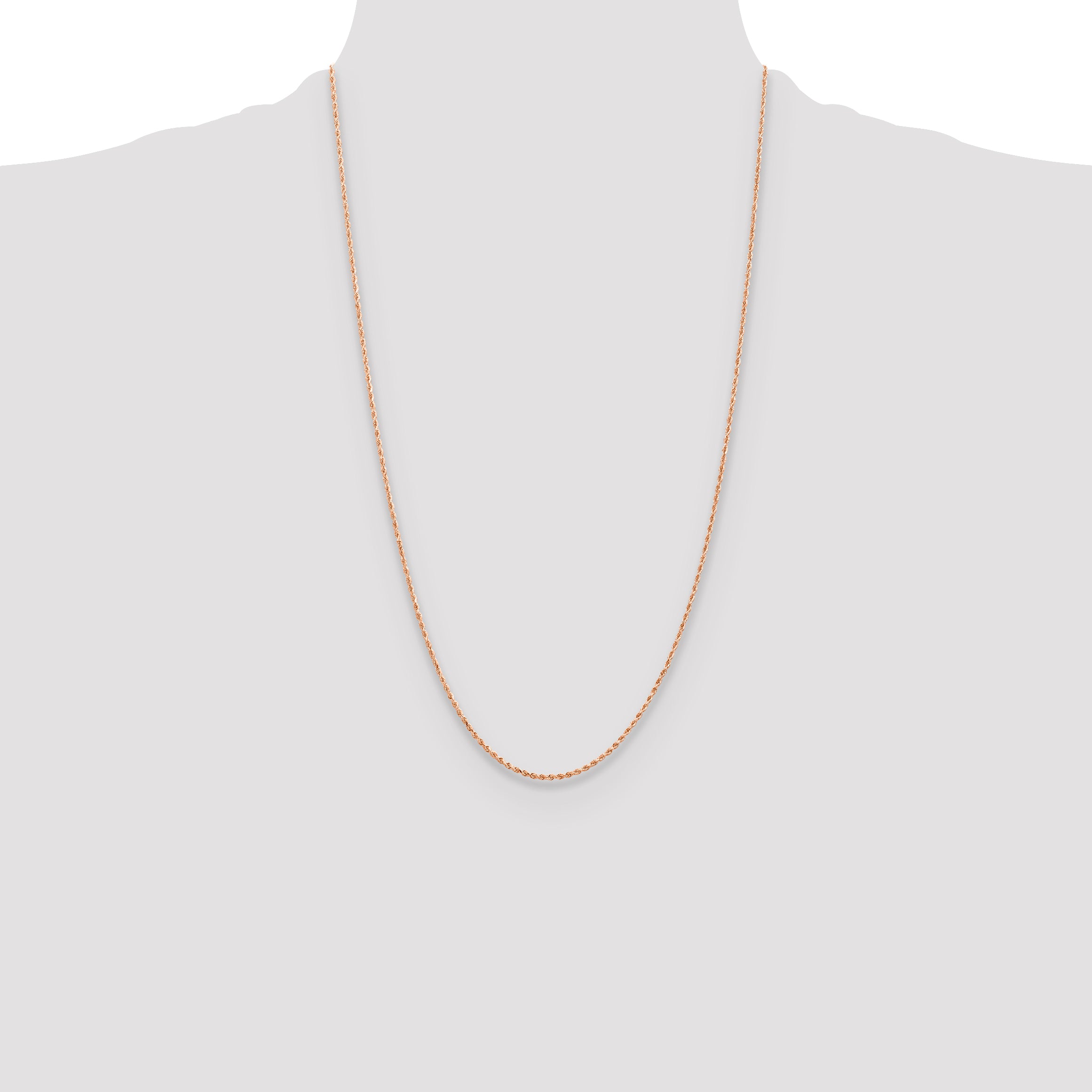 14K Rose Gold 1.5mm Diamond-Cut Rope Chain