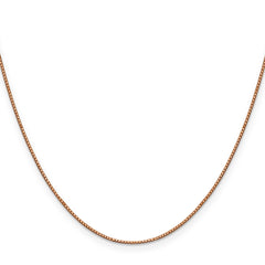 14K Rose Gold .8mm Box with Lobster Clasp Chain