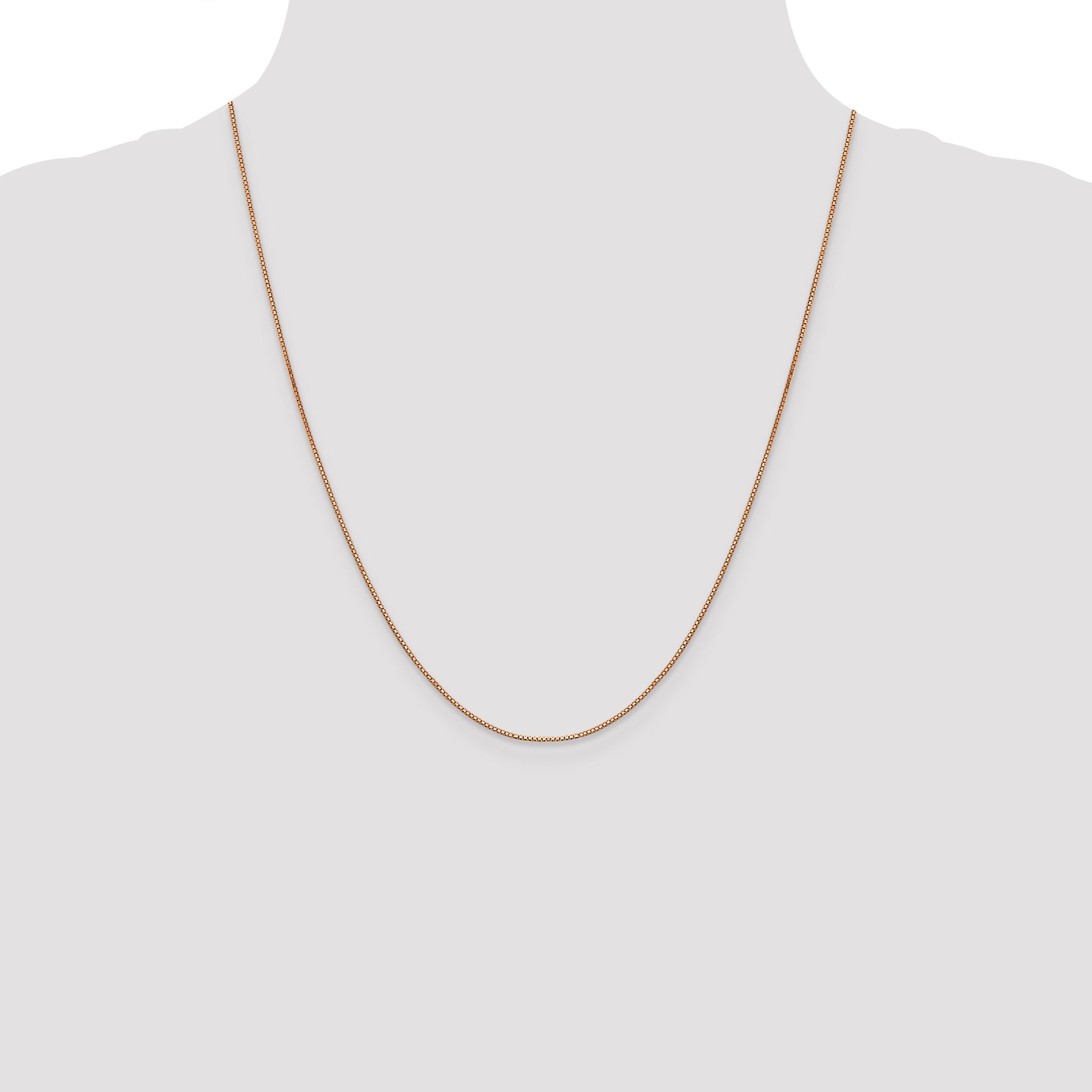 14K Rose Gold .8mm Box with Lobster Clasp Chain