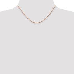 14K Rose Gold 1mm Singapore with Lobster Clasp Chain