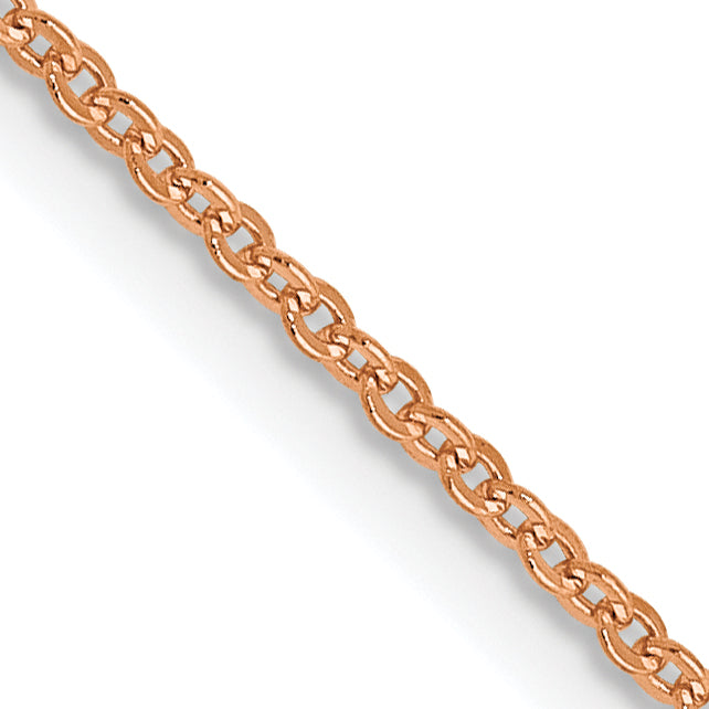 14K Rose Gold 1.1mm Flat Cable Chain