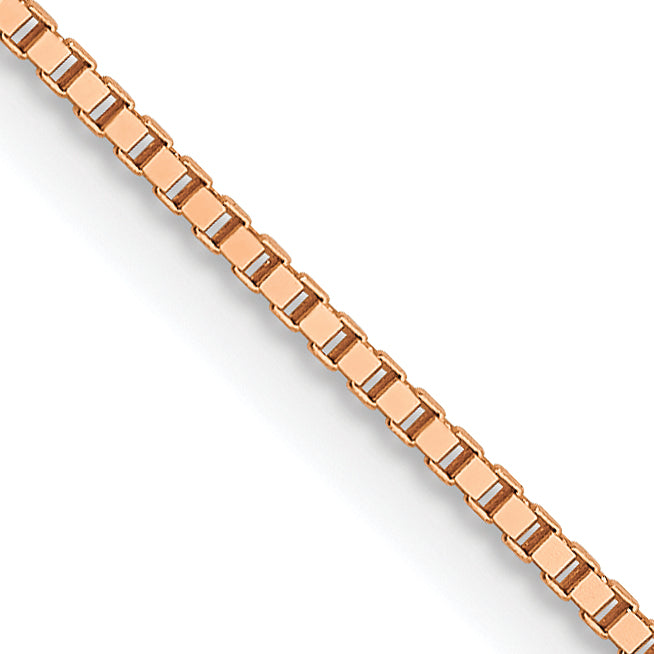 14K Rose Gold .7mm Box with Lobster Clasp Chain