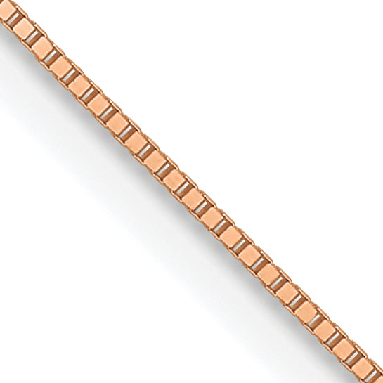 14K Rose Gold .5mm Baby Box with Lobster Clasp Chain