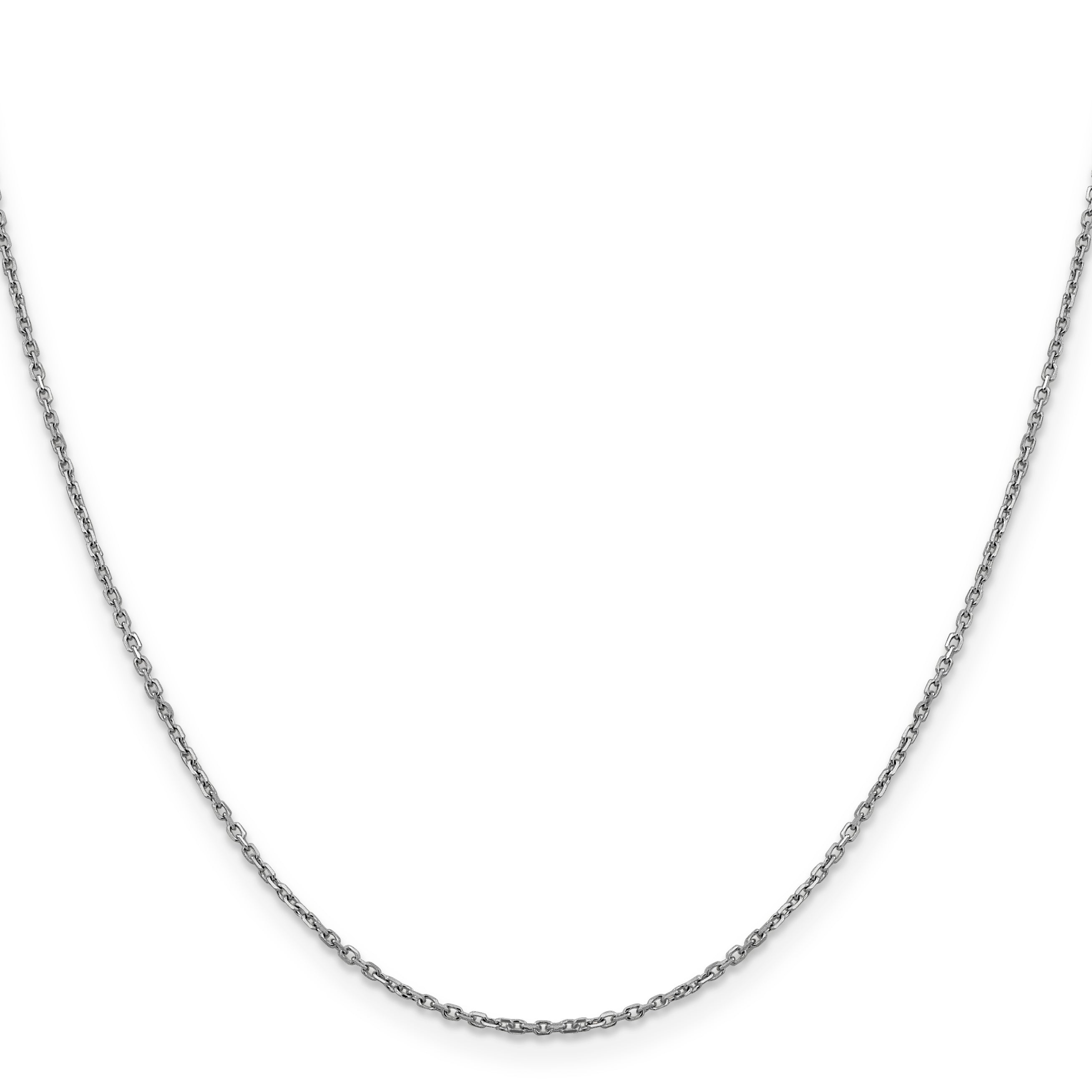 14K White Gold 1.25mm D/C Rolo Chain