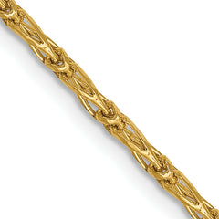 14K 1.6mm D/C Long Link Franco Chain