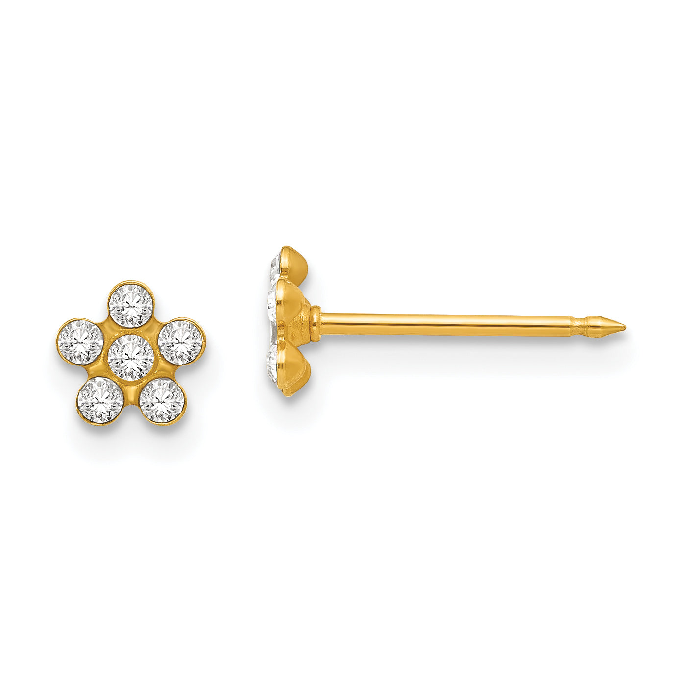 Inverness 14k April Crystal Birthstone Flower Earrings Main image