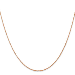14K Rose Gold 16 inch Carded .7mm Cable Rope with Spring Ring Clasp Chain