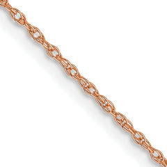 14K Rose Gold 24 inch Carded .7mm Cable Rope with Spring Ring Clasp Chain