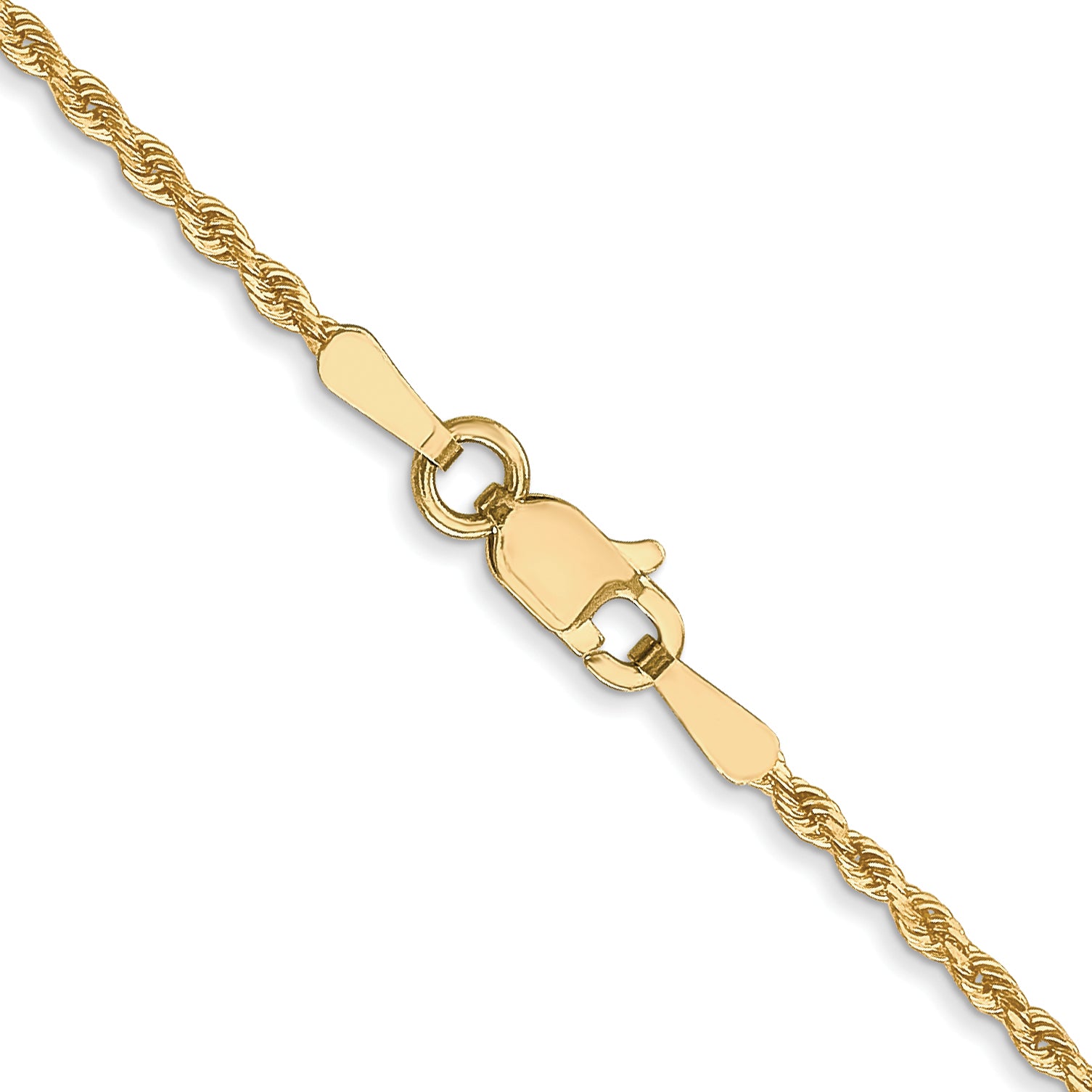 10K Gold Unisex Diamond-Cut Rope Chain Necklace 16 Polished Finish