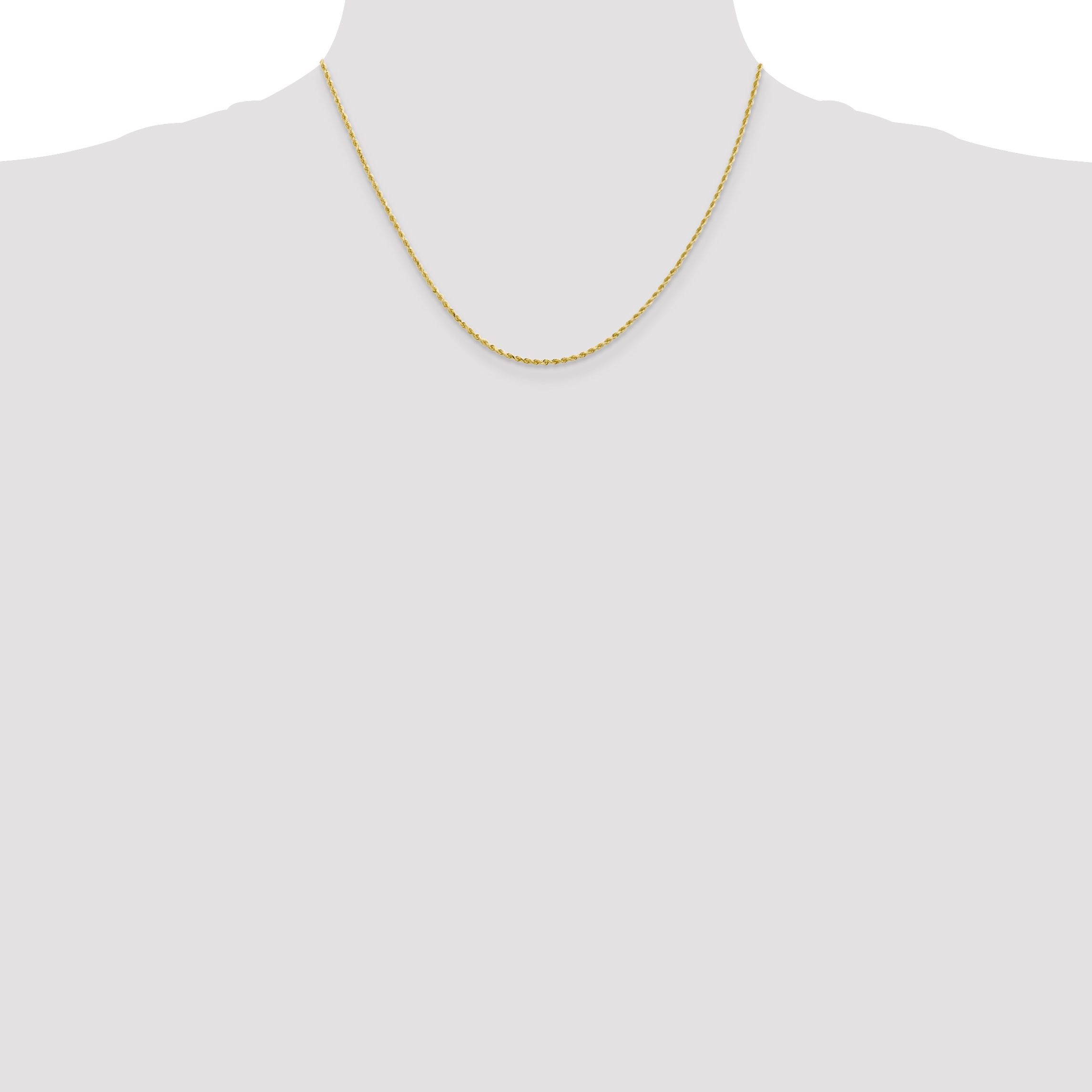 10K Gold Unisex Diamond-Cut Rope Chain Necklace 16 Polished Finish