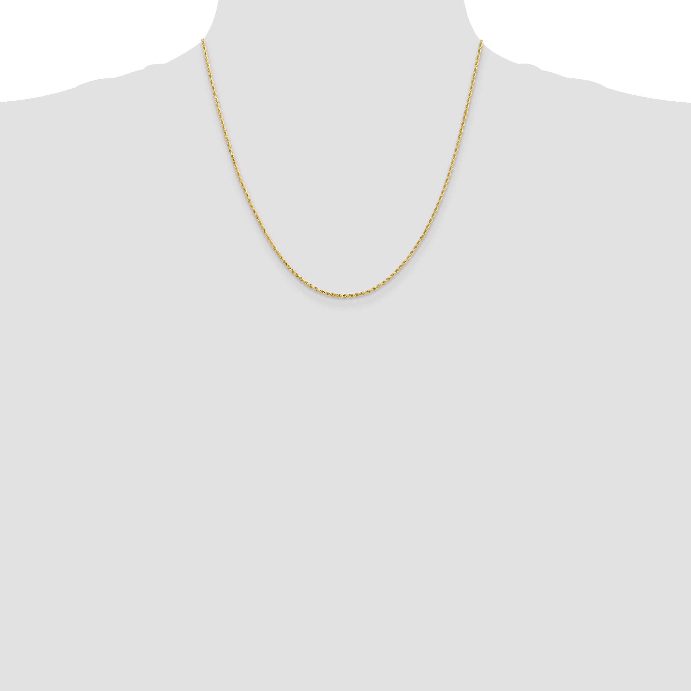 10K Gold Unisex Diamond-Cut Rope Chain Necklace 16 Polished Finish