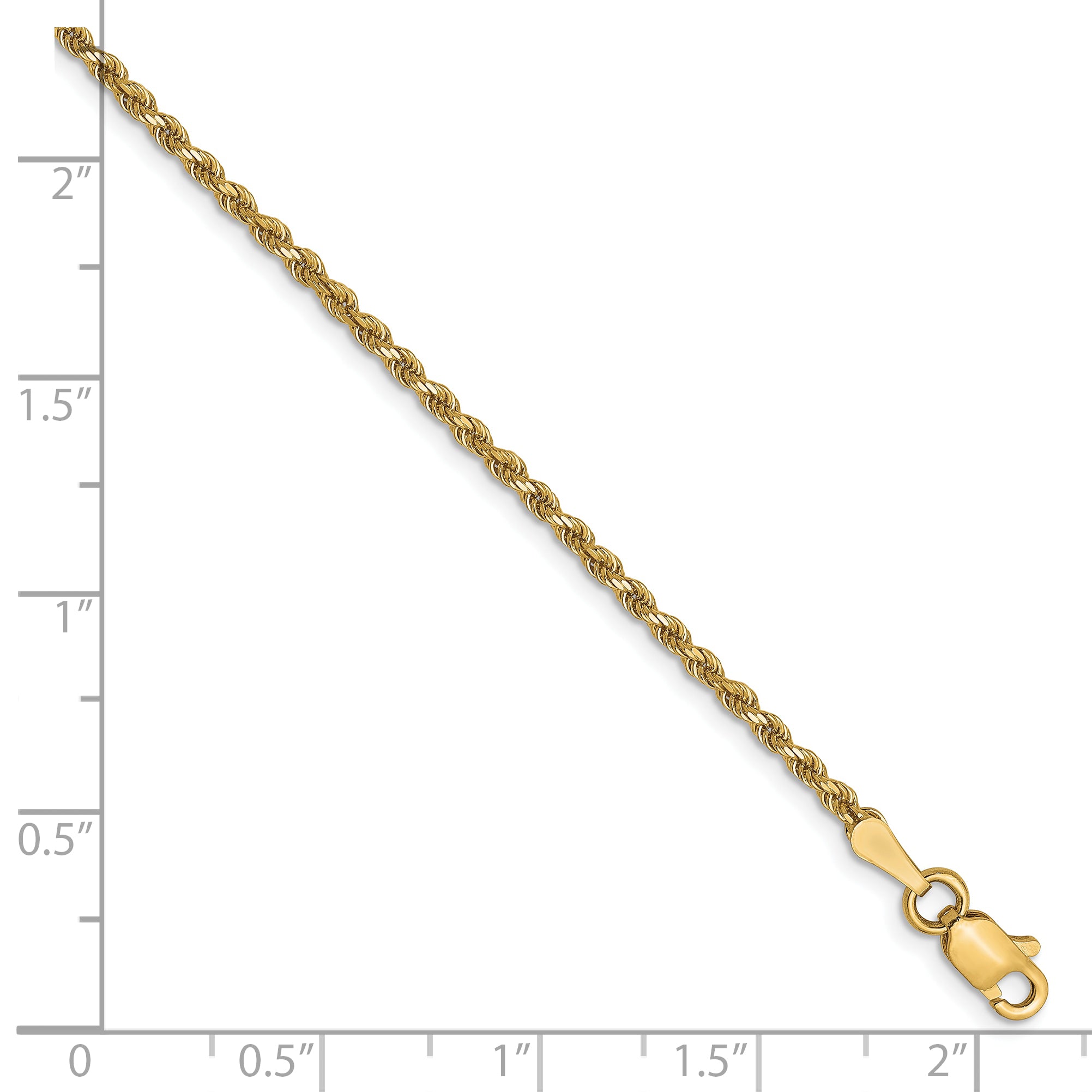 10K 1.75mm Diamond-Cut Rope Chain