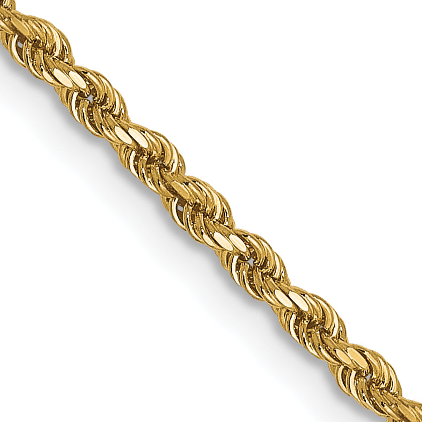 10K 1.75mm Diamond-Cut Rope Chain