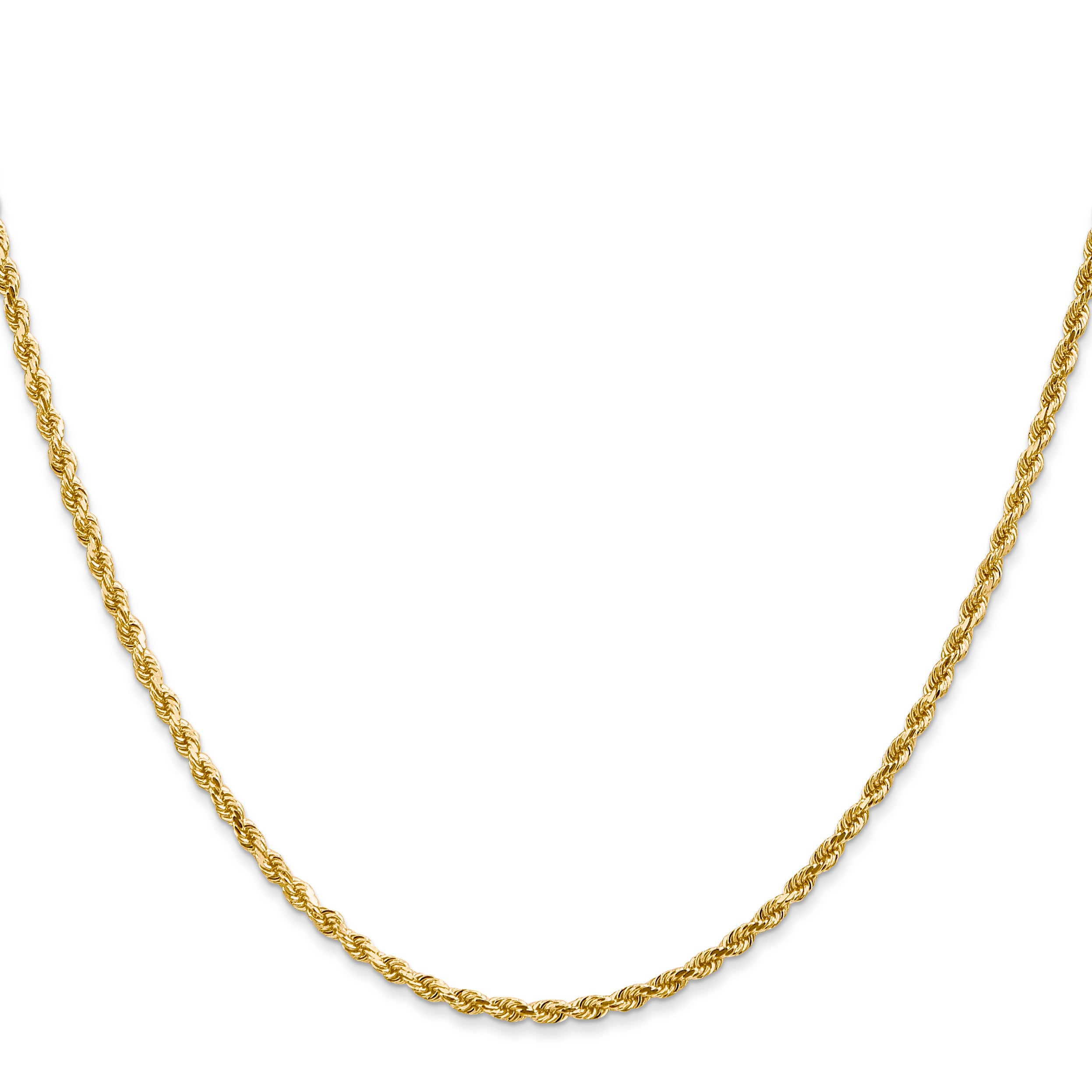 10K Gold Unisex Diamond-Cut Rope Chain Necklace Polished Finish, 18