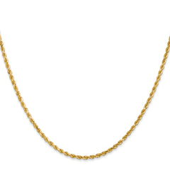 10K Gold Unisex Diamond-Cut Rope Chain Necklace Polished Finish, 18