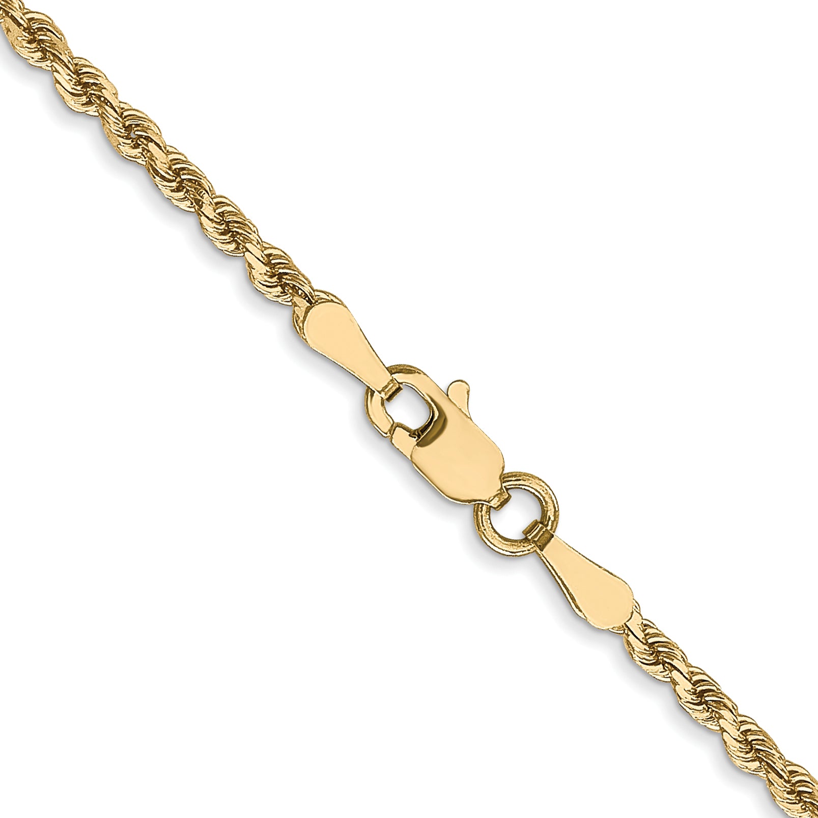 10K Gold Unisex Diamond-Cut Rope Chain Necklace Polished Finish, 18