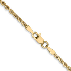 10K Gold Unisex Diamond-Cut Rope Chain Necklace Polished Finish, 18