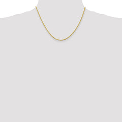 10K Gold Unisex Diamond-Cut Rope Chain Necklace Polished Finish, 18