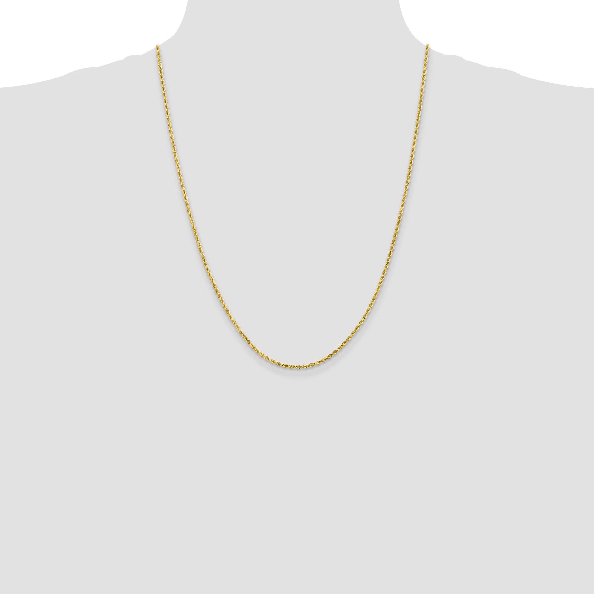 10K 2.25mm Diamond-Cut Rope Chain