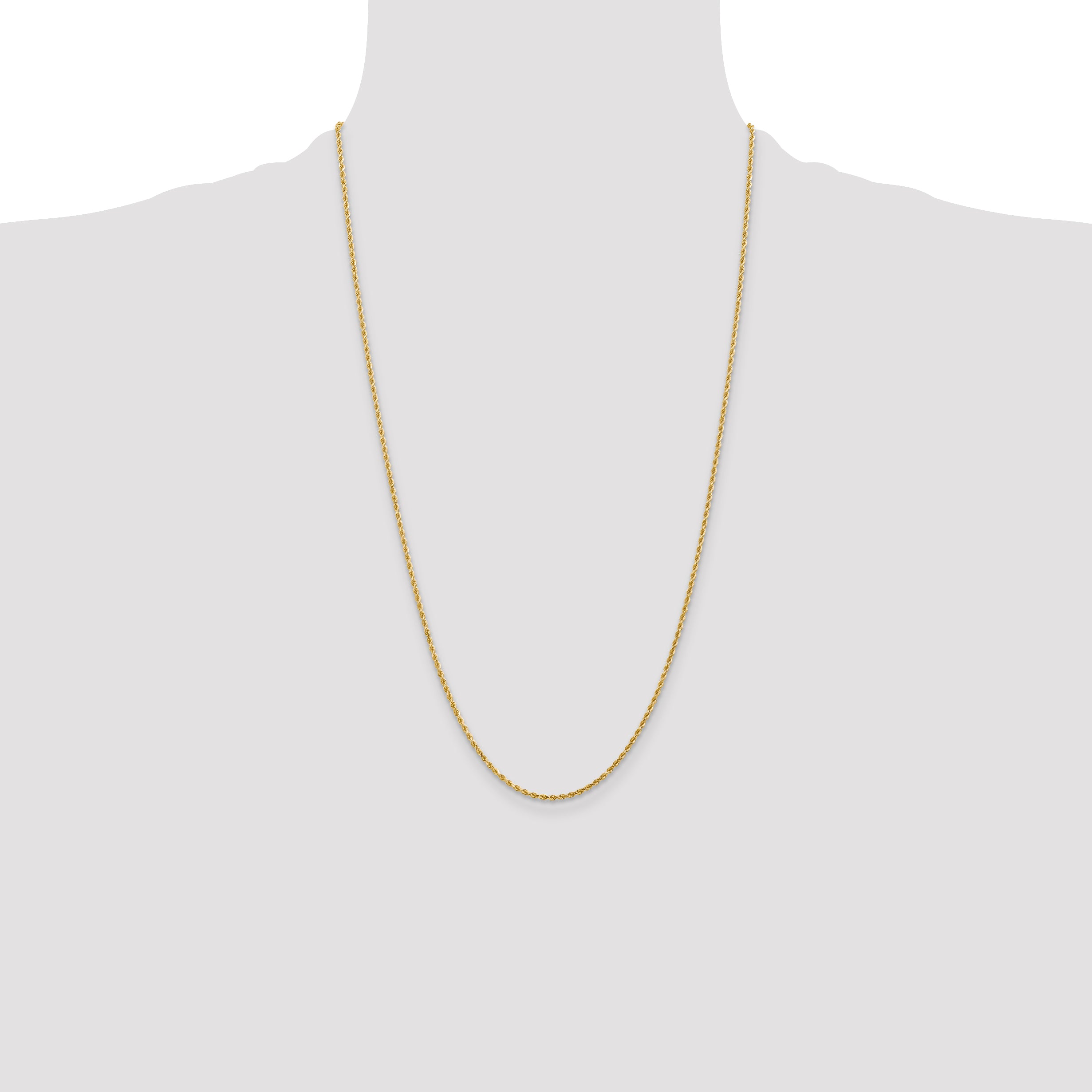 10K Gold Unisex Diamond-Cut Rope Chain Necklace Polished Finish, 18