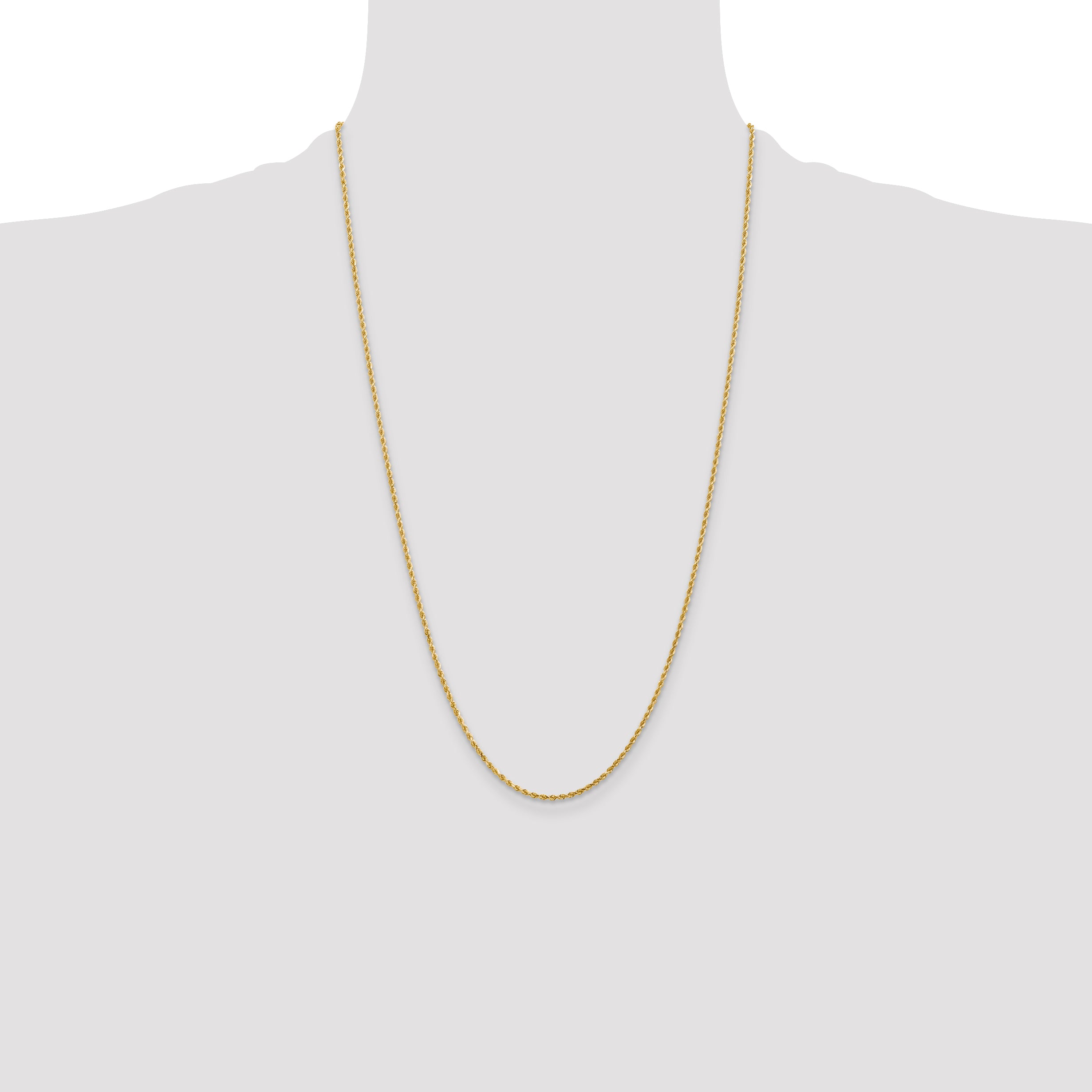 10K 2.25mm Diamond-Cut Rope Chain