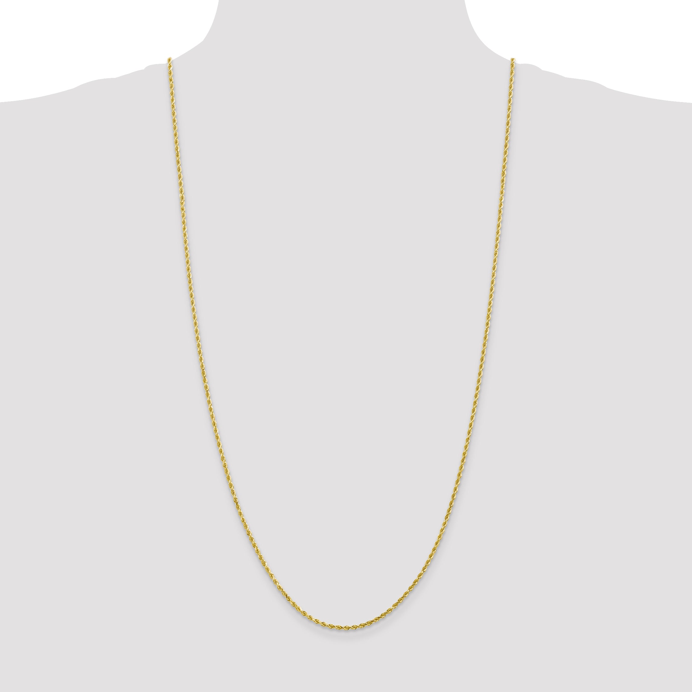 10K Gold Unisex Diamond-Cut Rope Chain Necklace Polished Finish, 18