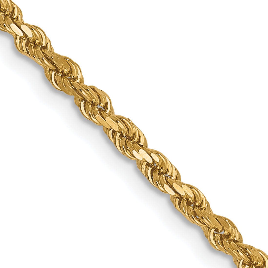10K 2.25mm Diamond-Cut Rope Chain