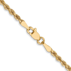 10K Gold Unisex Rope Necklace with Polished Diamond-Cut Finish