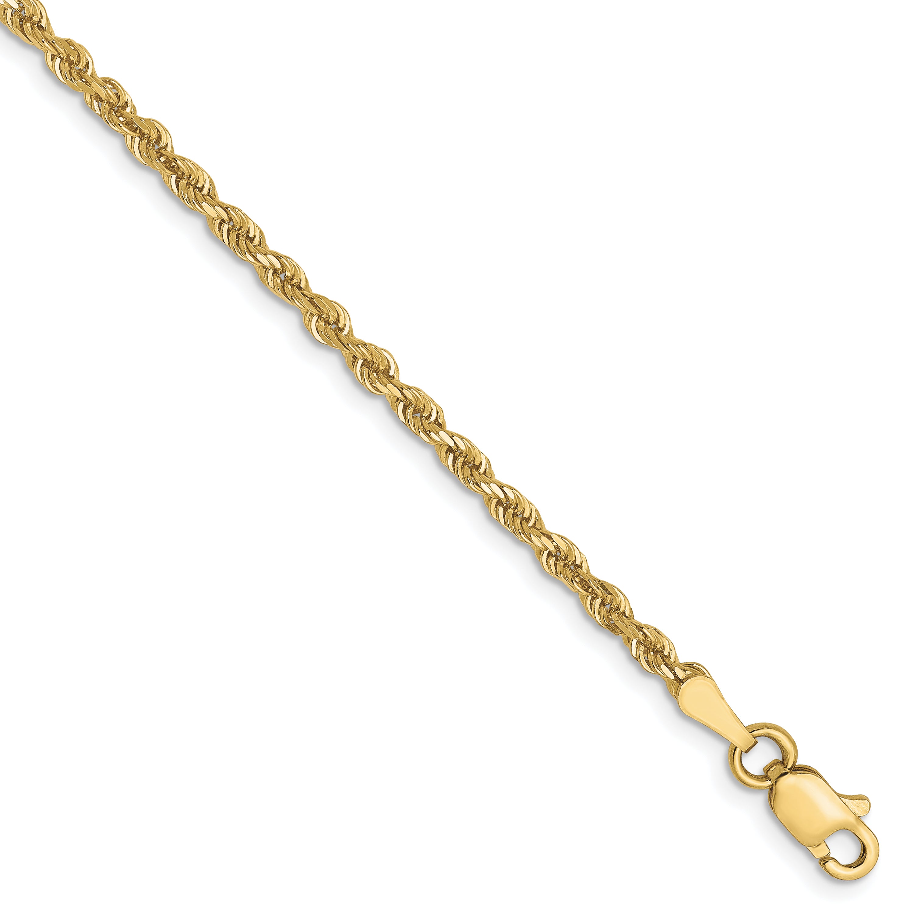 10K 2.5mm Diamond-Cut Rope Chain Anklet Main image