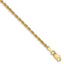 10K 2.5mm Diamond-Cut Rope Chain Anklet