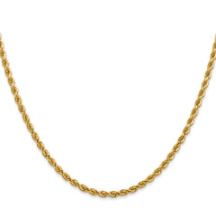 10K Gold Polished Unisex Diamond-Cut Rope Chain Necklace 18