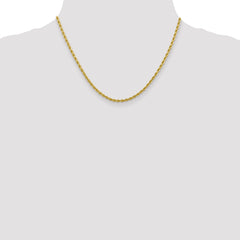 10K Gold Polished Unisex Diamond-Cut Rope Chain Necklace 18