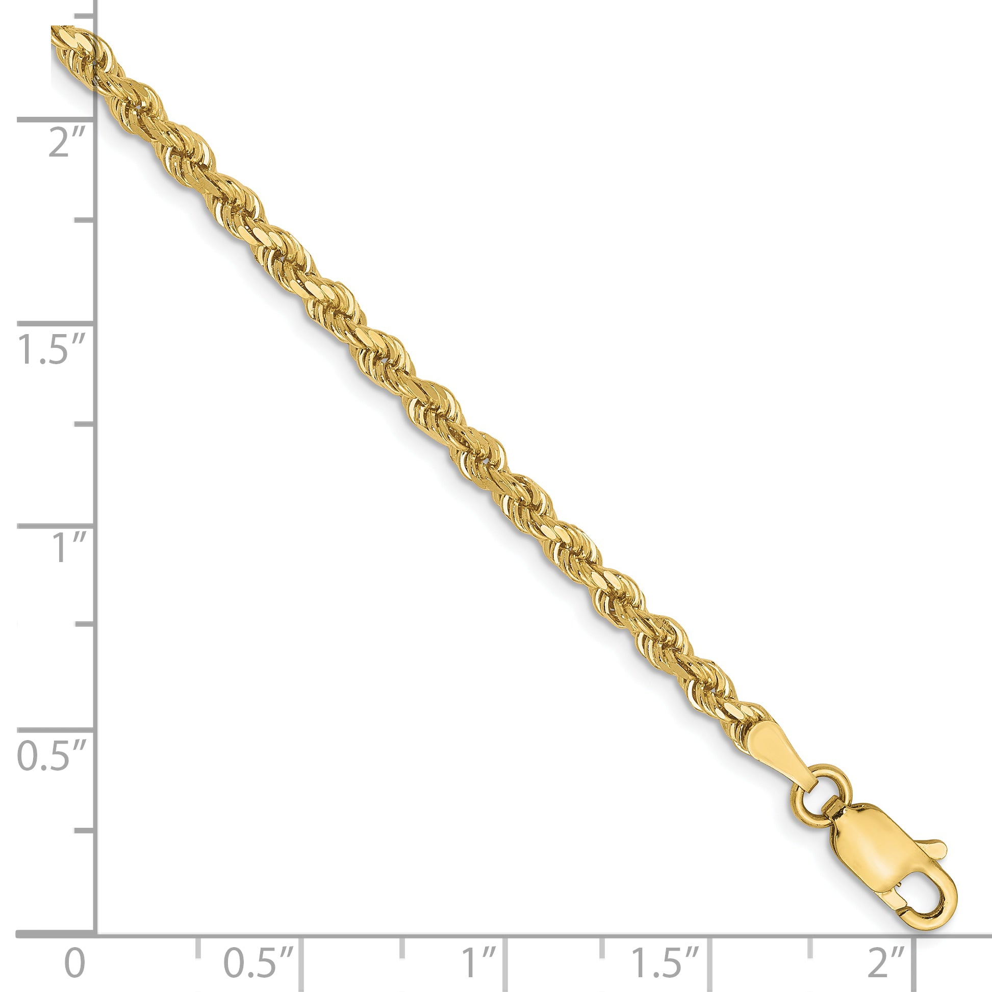 10K 2.75mm Diamond-Cut Rope Chain Secondary image