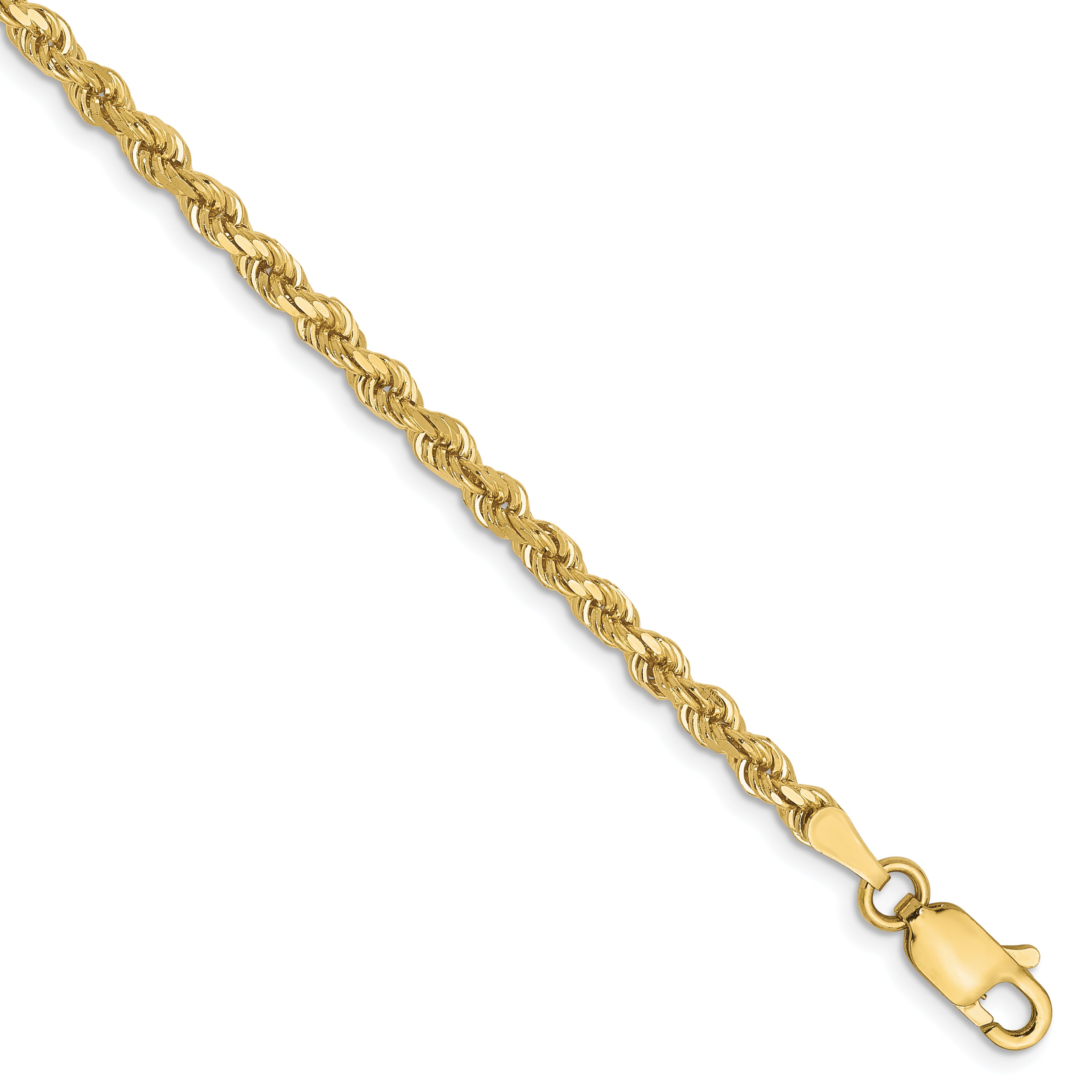 10K 2.75mm Diamond-Cut Rope Chain Anklet Main image