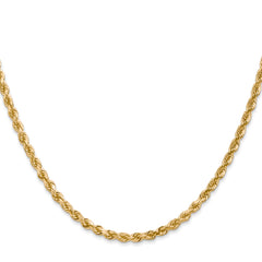10K Gold Diamond-Cut Unisex Rope Chain Necklace with Polished Finish