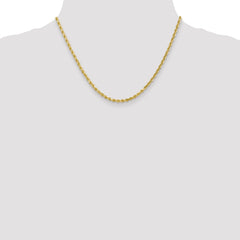 10K Gold Diamond-Cut Unisex Rope Chain Necklace with Polished Finish