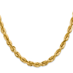 10K Yellow Gold Diamond-Cut Rope Chain Necklace, 20 Polished Unisex