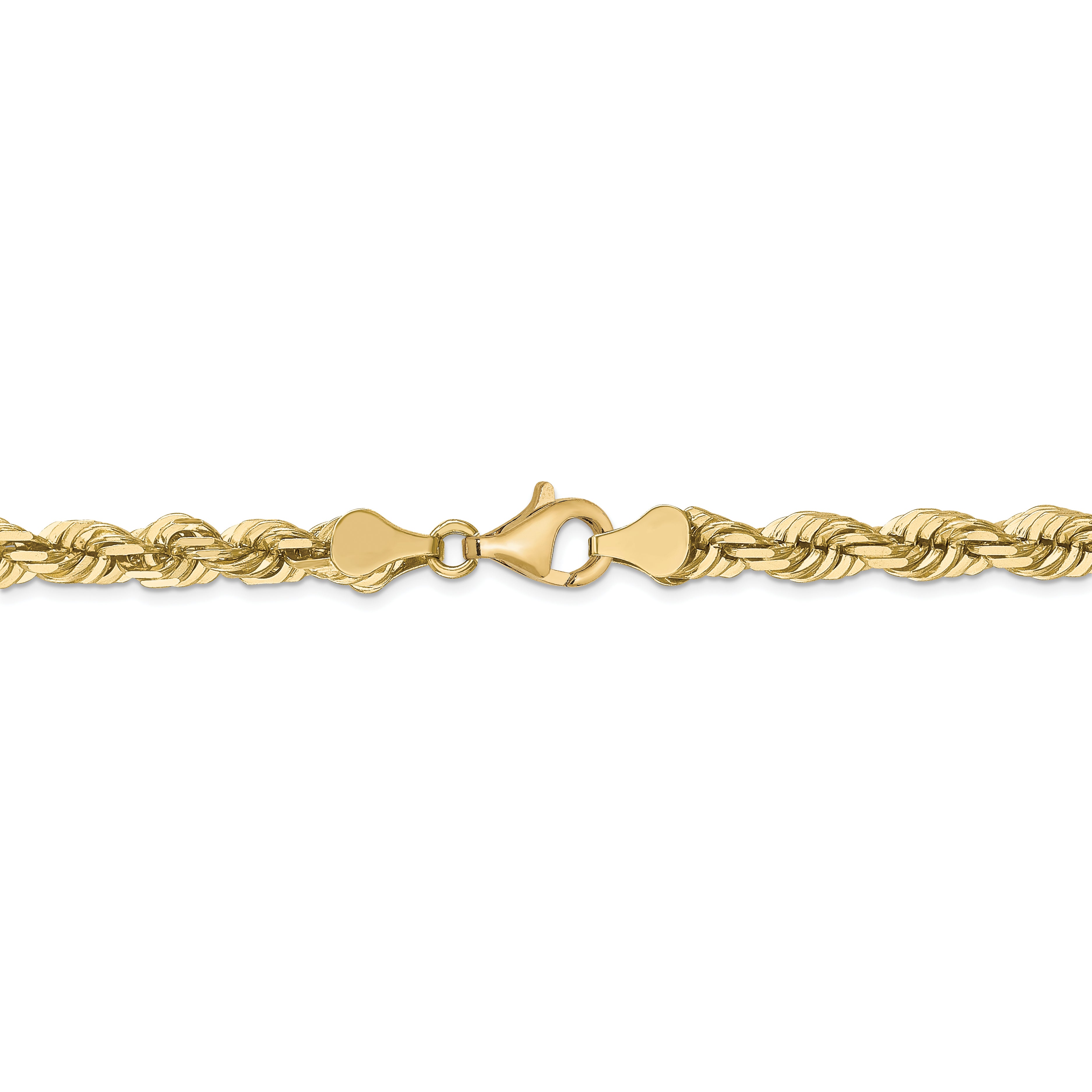 10K Yellow Gold Diamond-Cut Rope Chain Necklace, 20 Polished Unisex