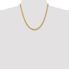 10K Yellow Gold Diamond-Cut Rope Chain Necklace, 20 Polished Unisex