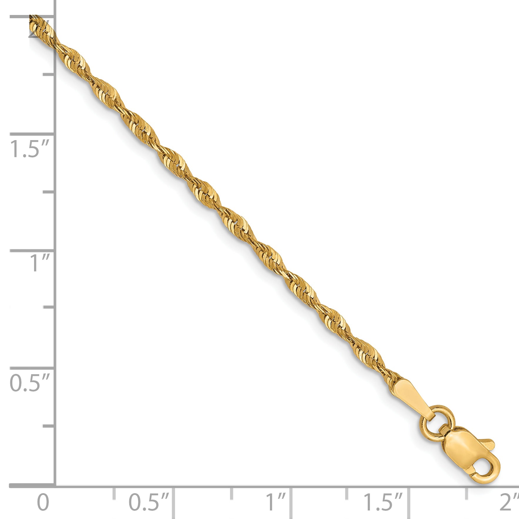 10K 1.8mm Diamond-Cut Lightweight Rope Chain Secondary image