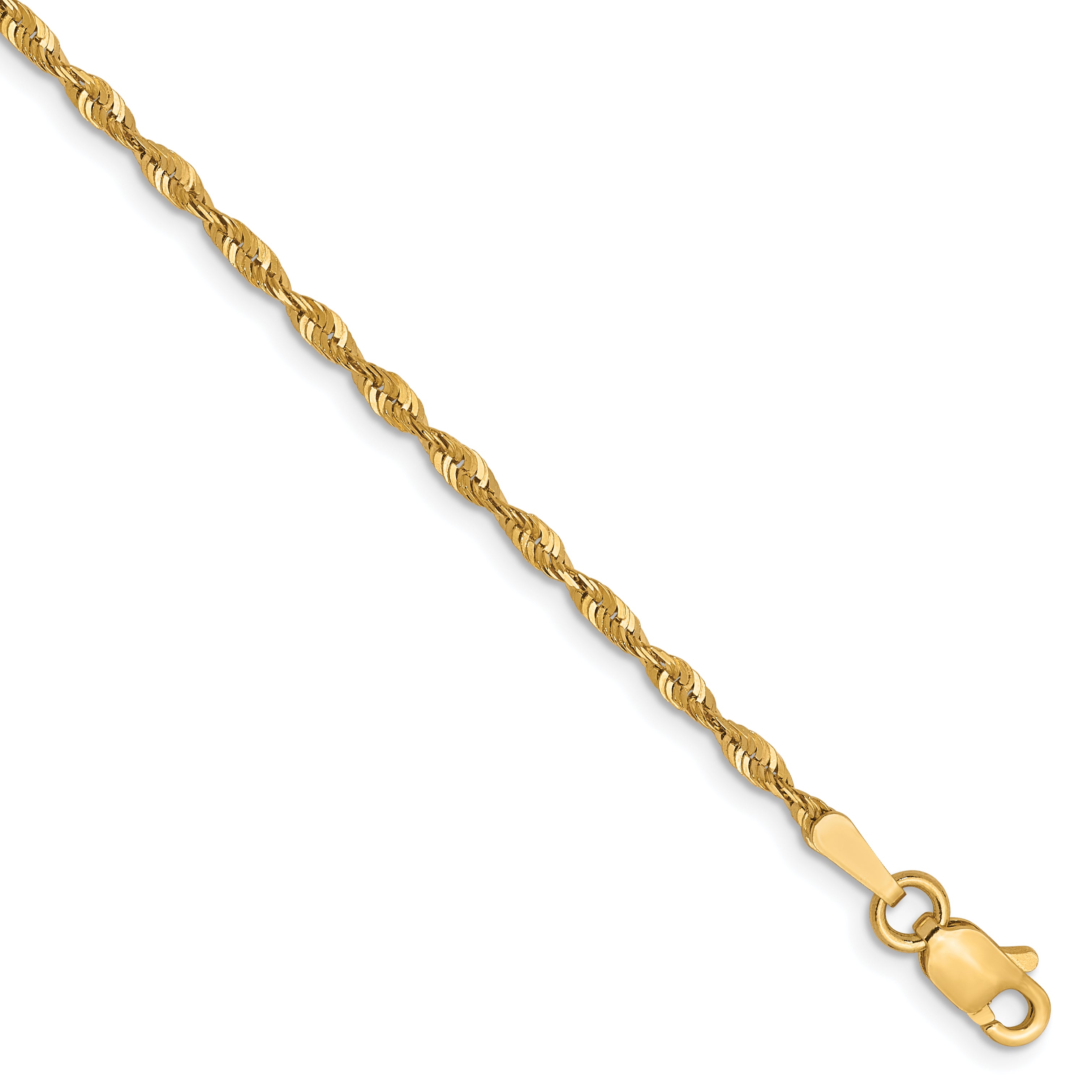 10K 1.8mm Diamond-Cut Lightweight Rope Chain Anklet Main image