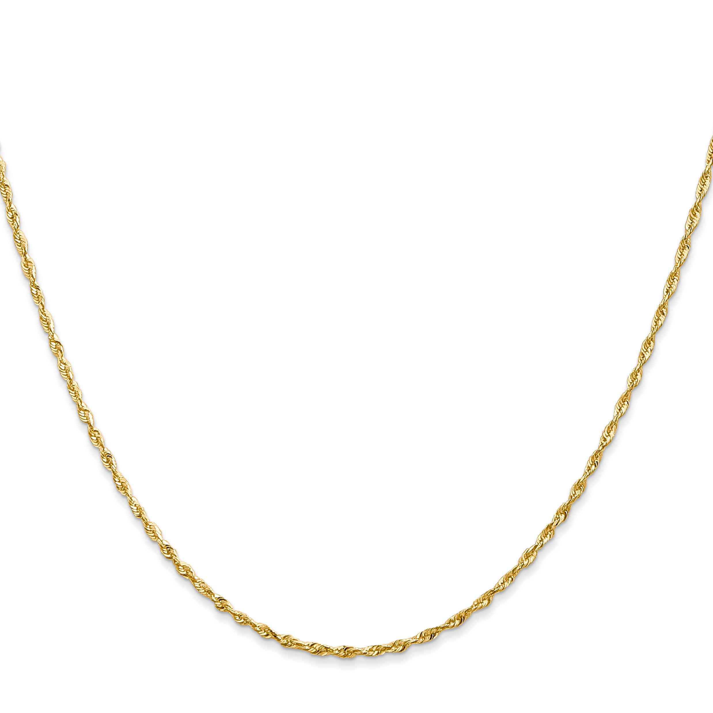 10K Gold Polished Diamond-Cut Rope Chain Necklace Unisex 18 Lightweight