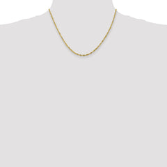 10K Gold Polished Diamond-Cut Rope Chain Necklace Unisex 18 Lightweight