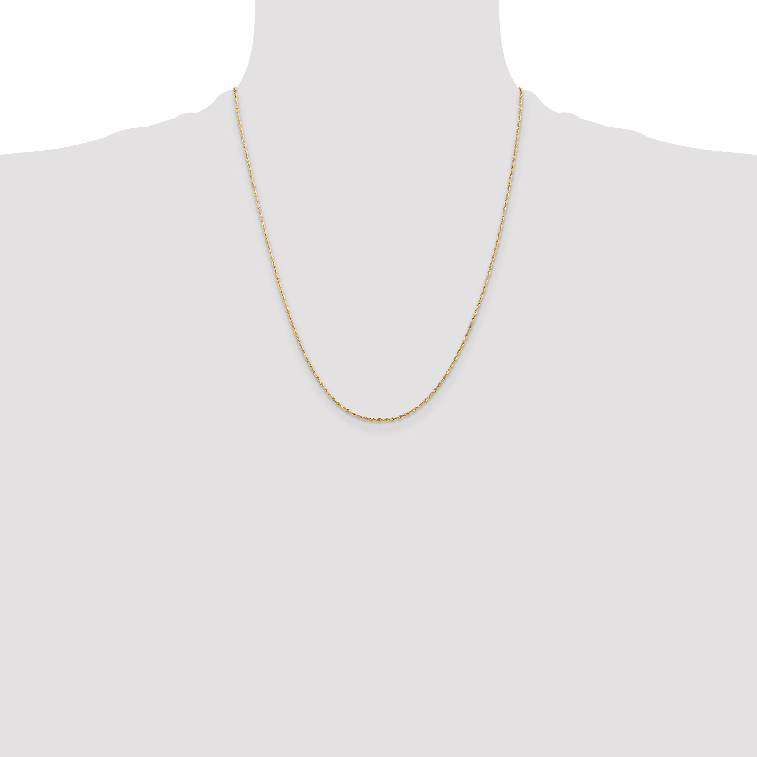 10K Gold Polished Diamond-Cut Rope Chain Necklace Unisex 18 Lightweight