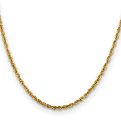 10K Yellow Gold Unisex Diamond-Cut Rope Chain Necklace 18 Polished Lightweight